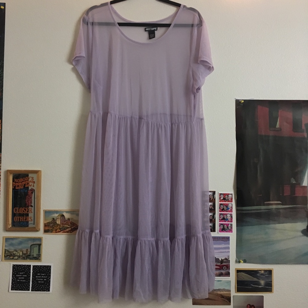 Lavender See Through Dress